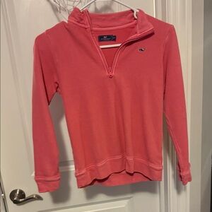 Vineyard Vines Coral Quarter-Zip Sweater Boys Small